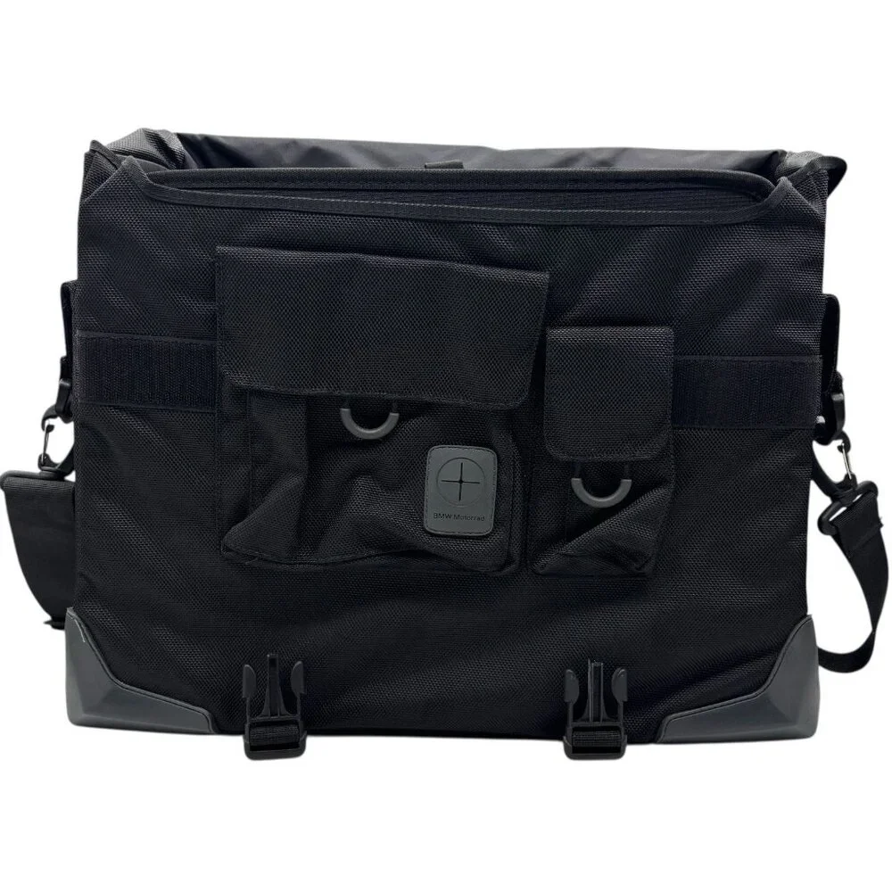 BMW Motorrad Messenger Bag Black Nylon Reflective Trim NEW NWT